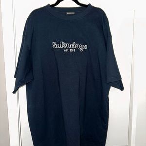 MENS OVERSIZED BALENCIAGA NAVY BLUE SHIRT size Small